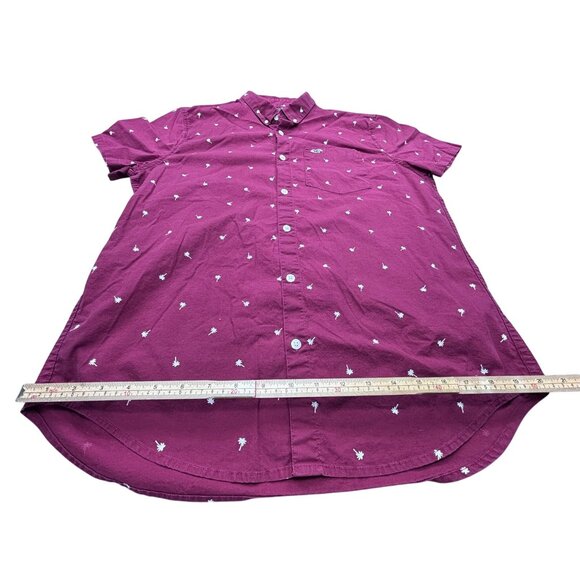 Hollister Mens Epic Flex Stretch Shirt L Palm Tree Print - Picture 7 of 13